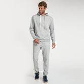 Blusão Moletom Com Capuz Masculino - Mescla Claro