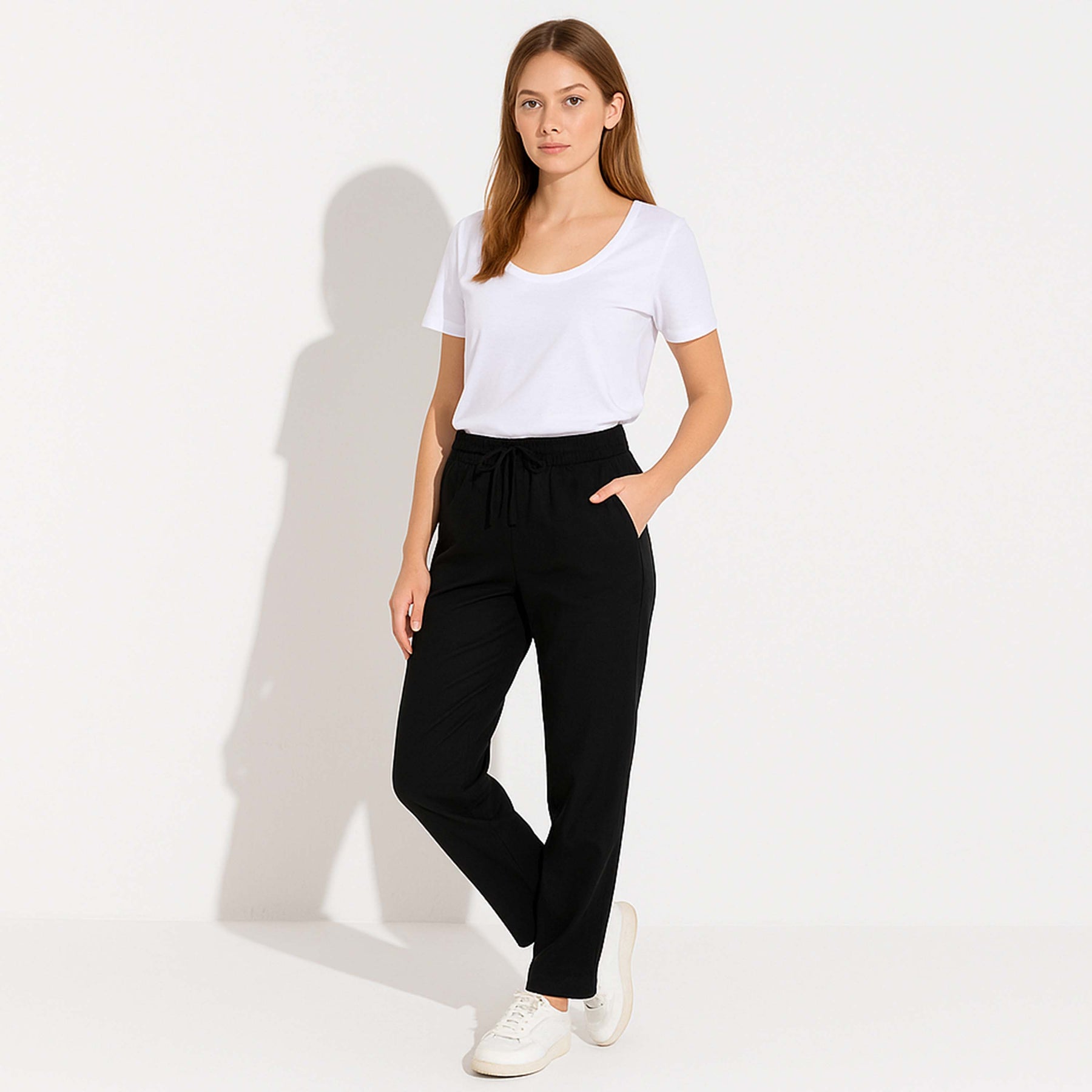 Calça Reta Linho - Preto