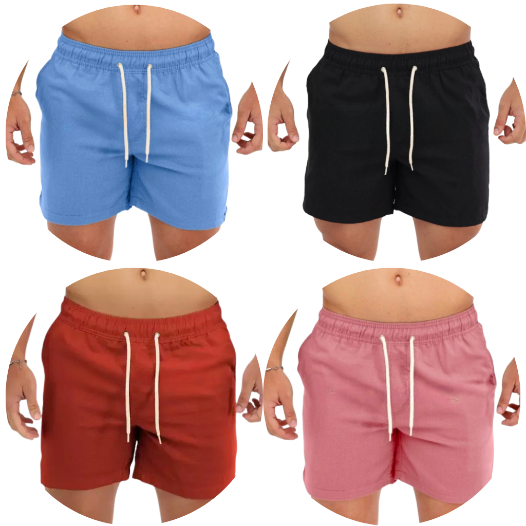 Kit 4 Shorts de Linho (Pré Black friday)