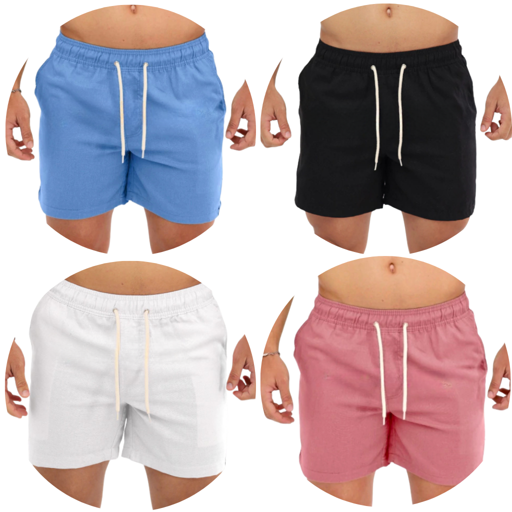 Kit 4 Shorts de Linho (Pré Black friday)