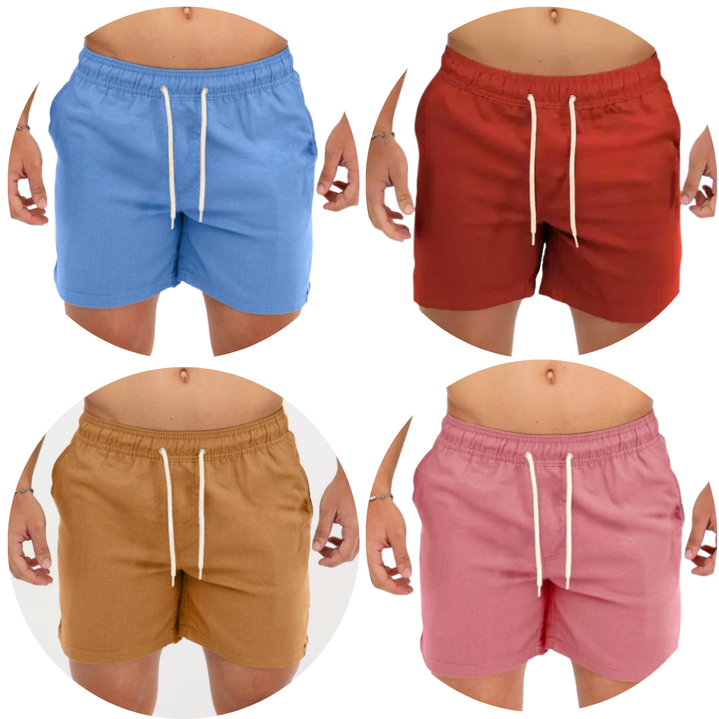 Kit 4 Shorts de Linho (Pré Black friday)